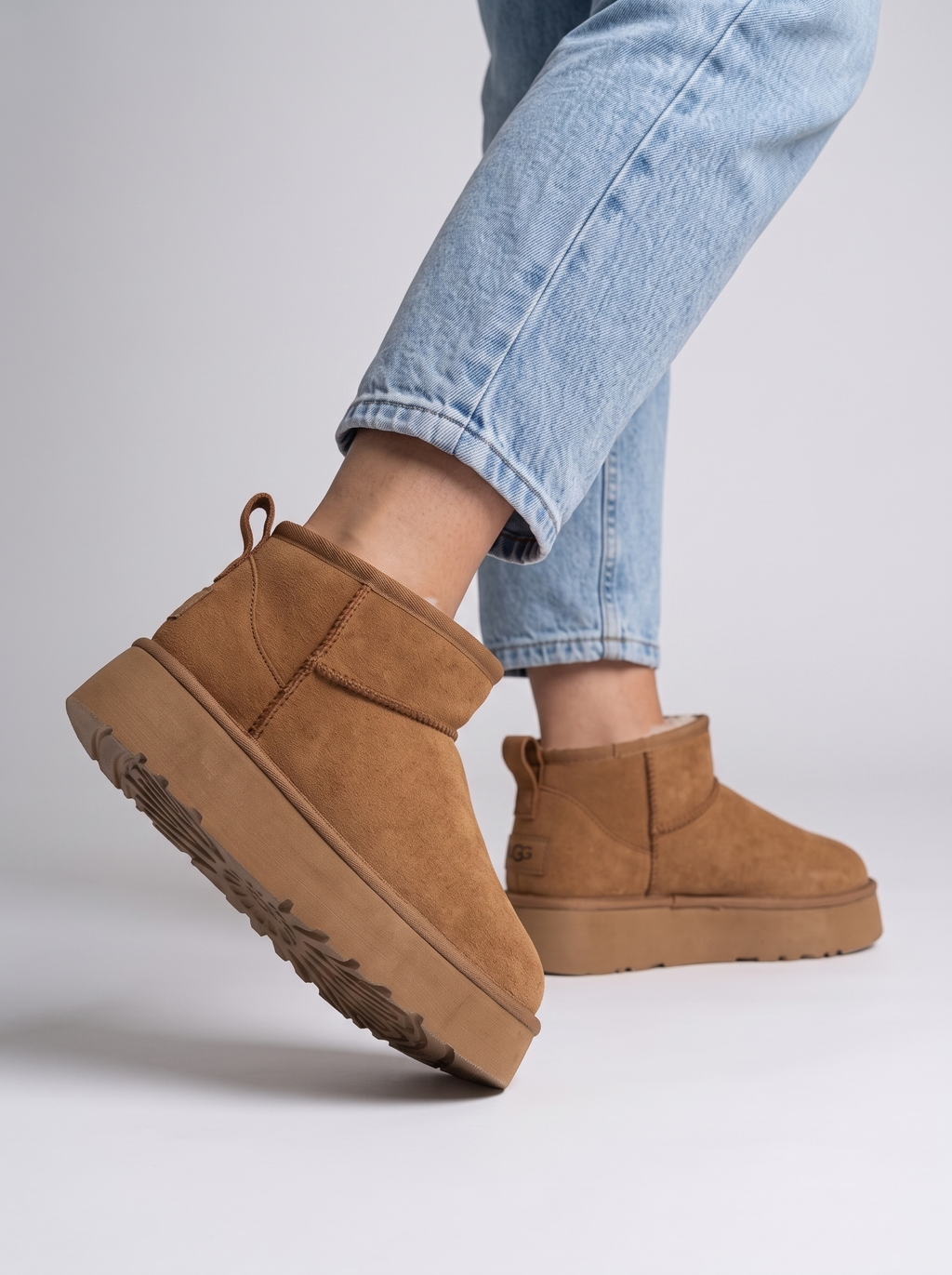Women ankle 4.5cm rubber boots with fur platform fashion boots