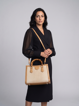 High Quality PU Shoulder Bag For Women Luxury Alligator Handbag Designer Women Bag Retro Bamboo Handle Tote Bag Female