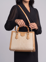 High Quality PU Shoulder Bag For Women Luxury Alligator Handbag Designer Women Bag Retro Bamboo Handle Tote Bag Female