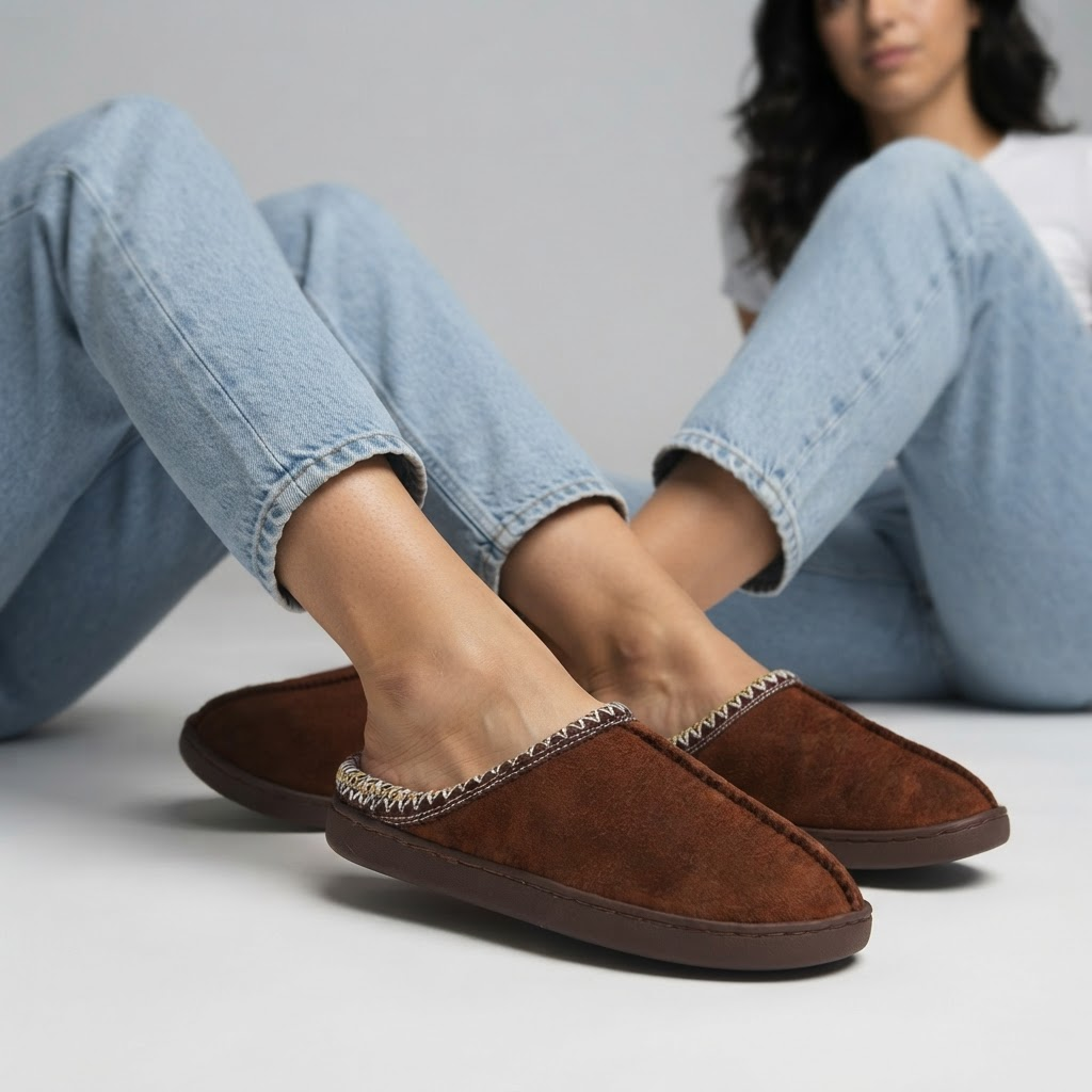 Cotton Slippers for Autumn and Winter Indoor Thick-Soled Non-Slip Couple Warm Fleece-Lined Soft Sole