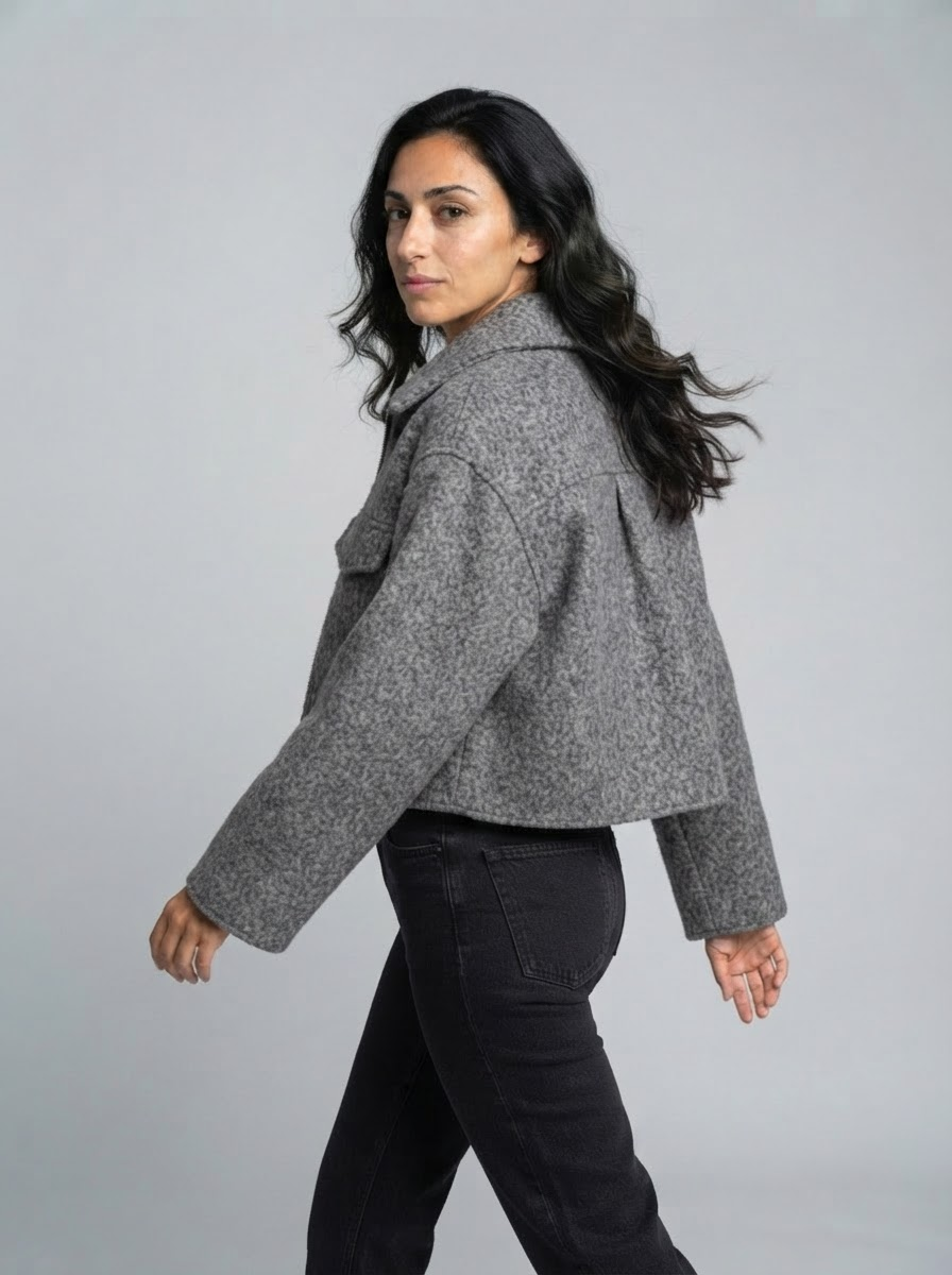 Mila Collarless Jacket Coat | Women's Winter Coat