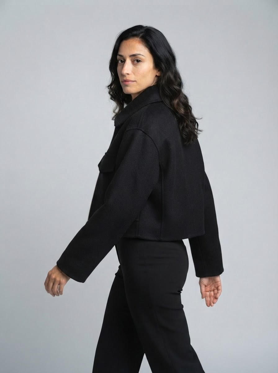 Mila Collarless Jacket Coat | Women's Winter Coat