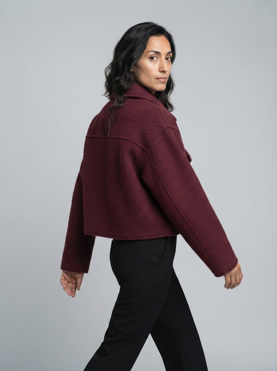 Mila Collarless Jacket Coat | Women's Winter Coat