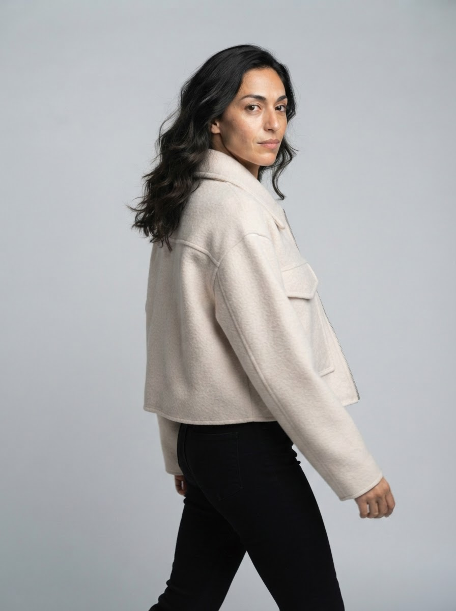 Mila Collarless Jacket Coat | Women's Winter Coat