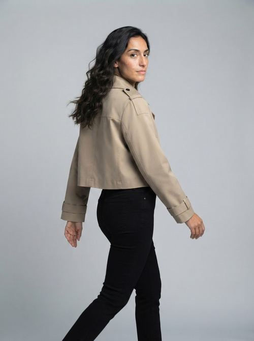 Ava Short Double-Breasted Trench | Women's Winter Coat