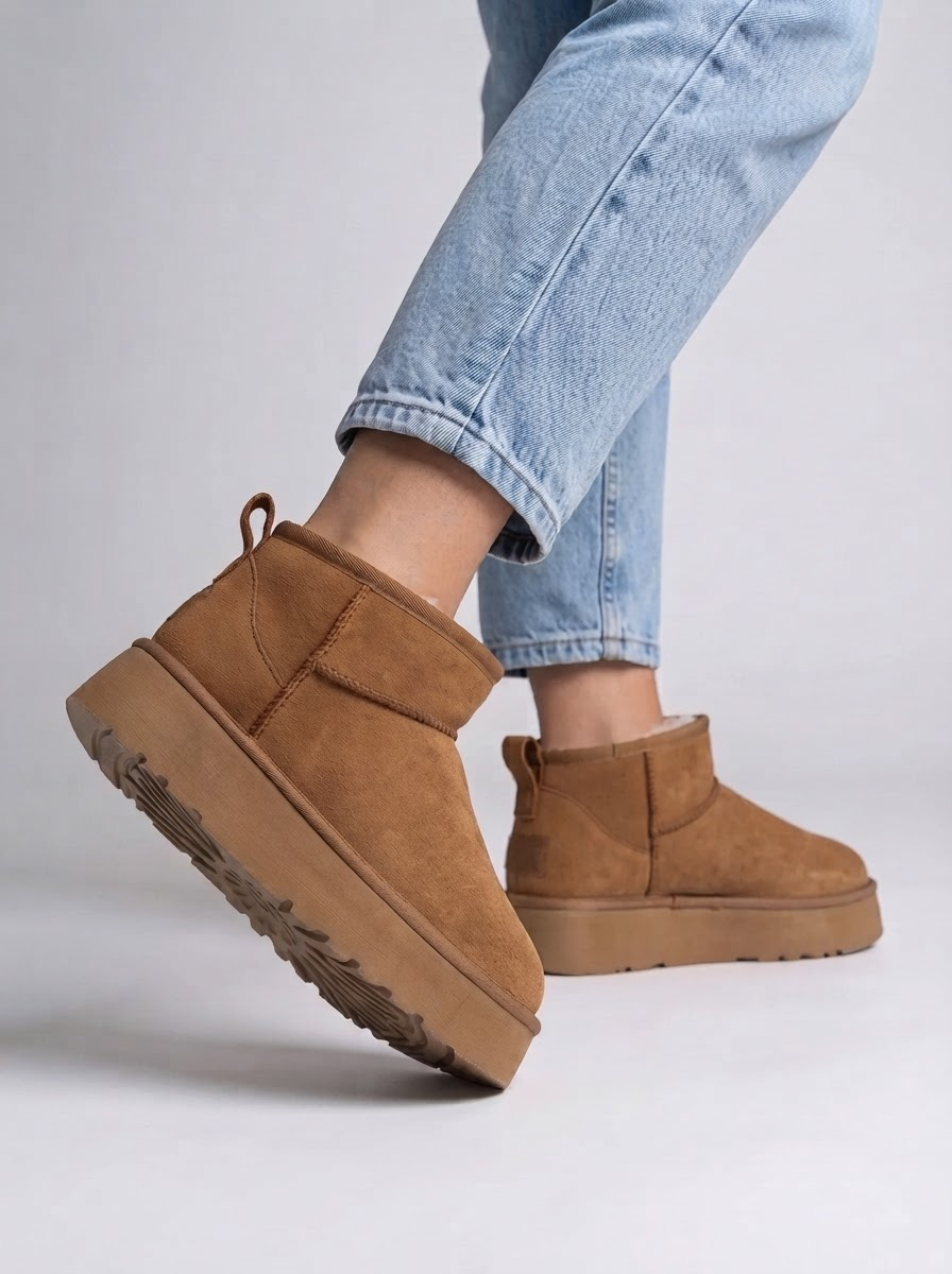 Elara Faux Fur Platform Ankle Boots | Women's Winter Footwear