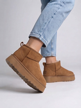 Elara Faux Fur Platform Ankle Boots | Women's Winter Footwear