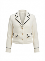 Cassia Milano | Colour-Blocked Tweed Blazer For Women