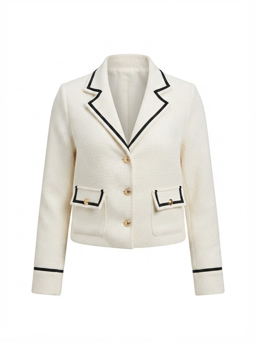 Cassia Milano | Colour-Blocked Tweed Blazer For Women