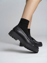 Bianca Genuine Leather Platform Loafers | Women's Slip-On Flats