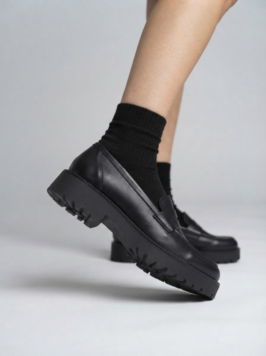 Bianca Genuine Leather Platform Loafers | Women's Slip-On Flats