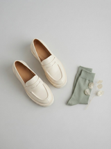 Bianca Genuine Leather Platform Loafers | Women's Slip-On Flats