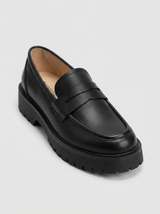 Bianca Genuine Leather Platform Loafers | Women's Slip-On Flats