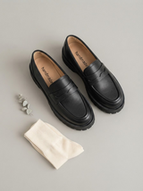 Bianca Genuine Leather Platform Loafers | Women's Slip-On Flats