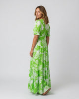 Josie | Short Sleeve V-Neck Floral Midi Dress