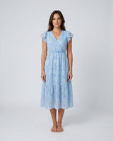 Talia | Floral Ruffle Detail Midi Dress