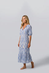 Sienna | Boho Floral Print Midi Dress