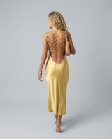 Bianca | Asymmetric Open Back Spaghetti Strap Midi Dress