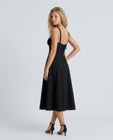 Renata | Floral Corset Lace-Up Midi Dress