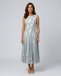 Saskia | Colour Block Lace Pleated Midi Dress