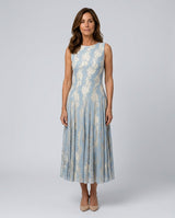 Saskia | Colour Block Lace Pleated Midi Dress
