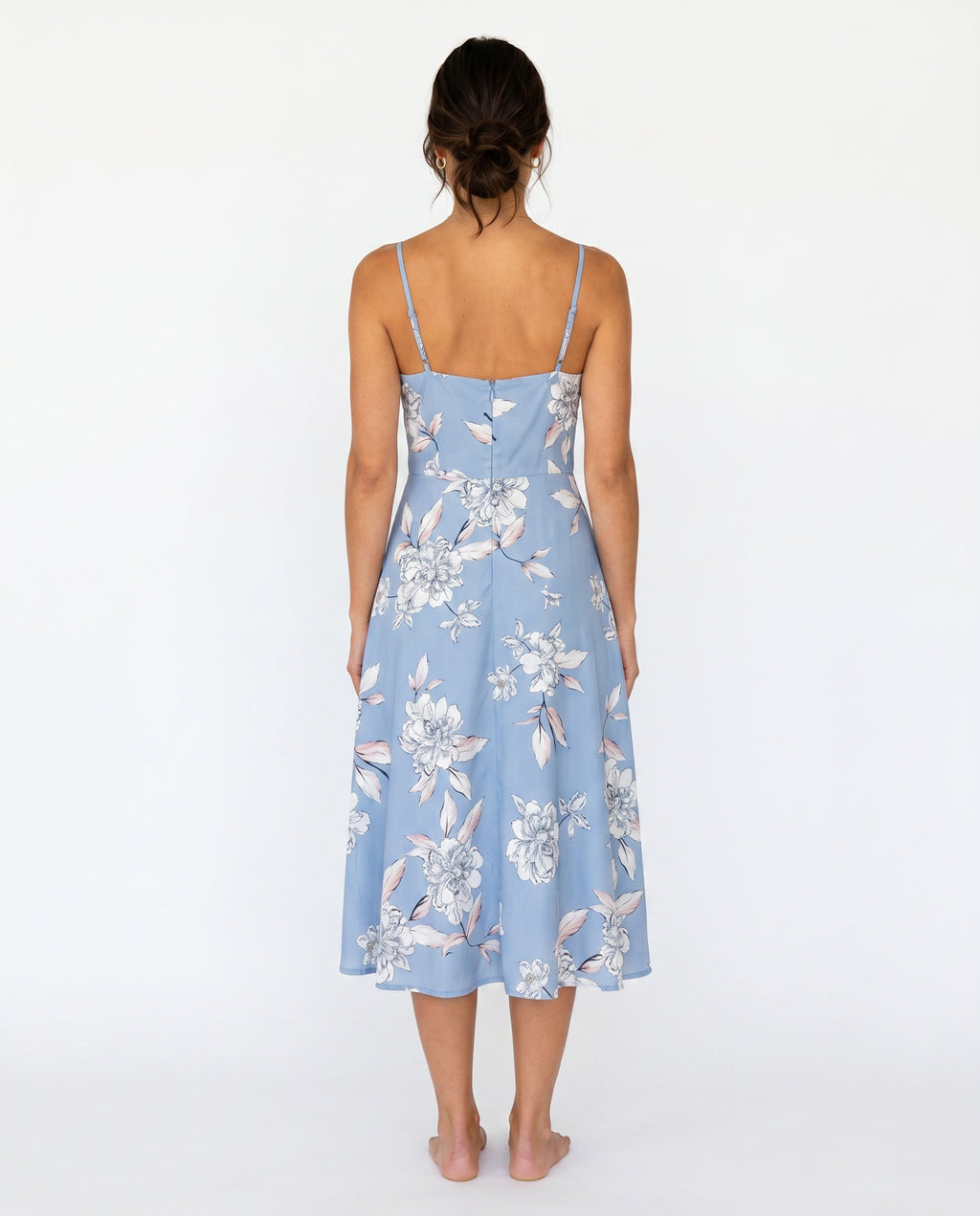 Xenia | Spaghetti Strap Floral Midi Dress
