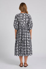 Selene | Floral Print Boho Midi Dress