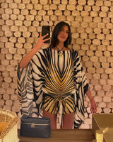 Margot Zebra Print Kaftan Dress