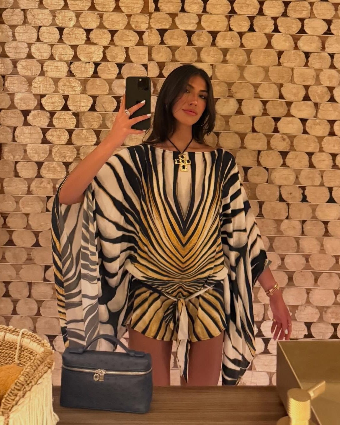 Margot Zebra Print Kaftan Dress