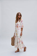 Sienna | Boho Floral Print Midi Dress