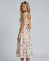 Renata | Floral Corset Lace-Up Midi Dress