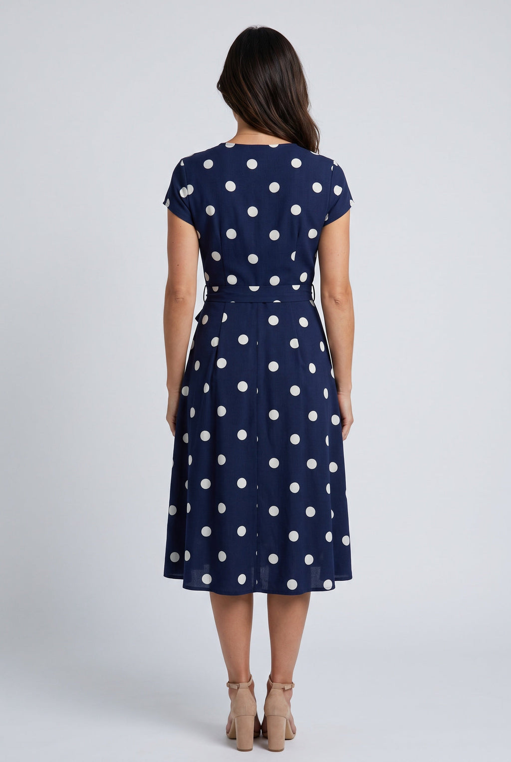 Xenia | Polka Dot Wrap Midi Dress
