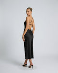 Bianca | Asymmetric Open Back Spaghetti Strap Midi Dress