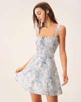 Edda | Floral Ruched Corset Mini Dress