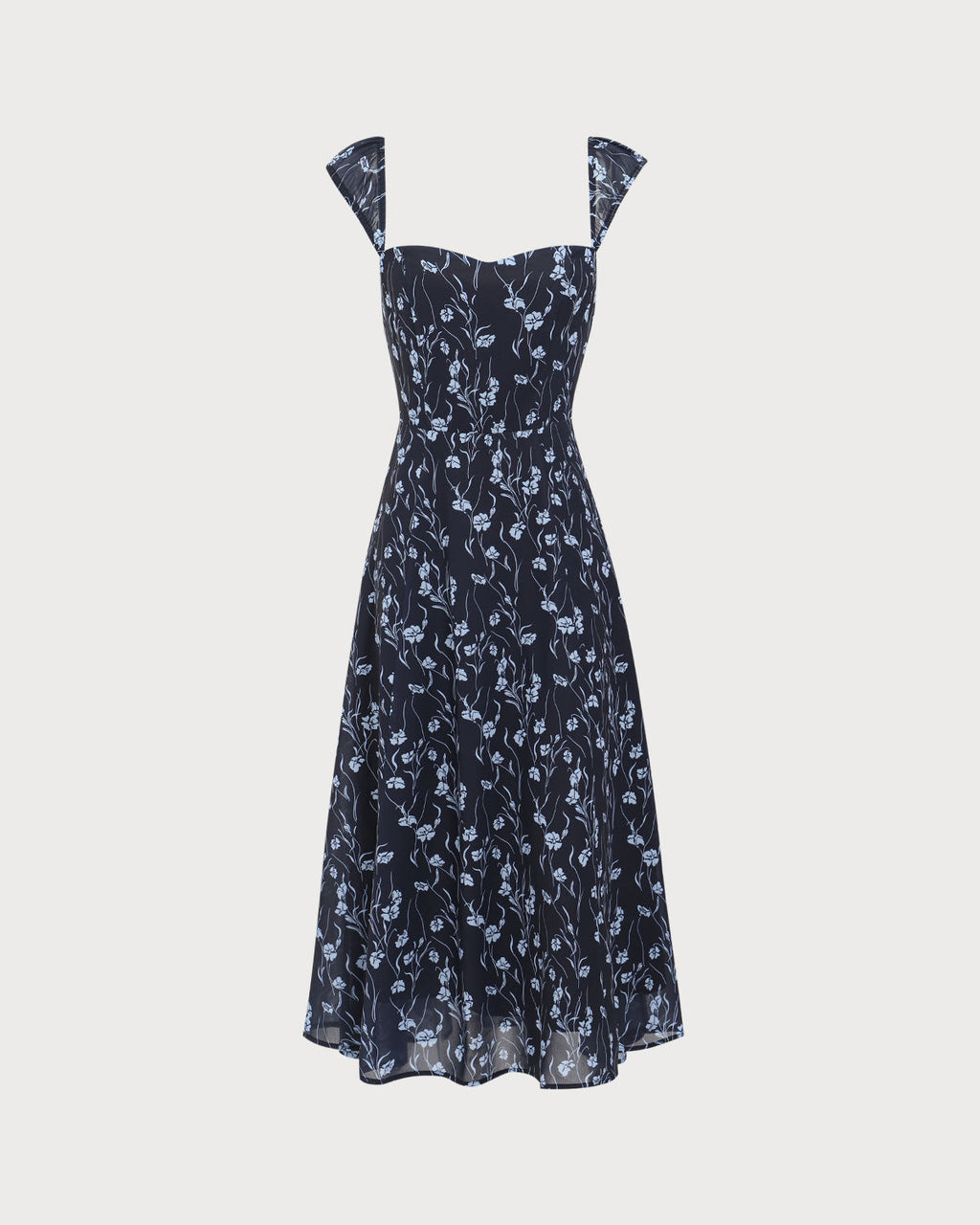 Margot | Floral Sweetheart Midi Dress