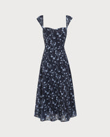 Margot | Floral Sweetheart Midi Dress