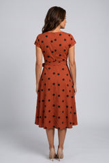 Xenia | Polka Dot Wrap Midi Dress
