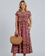 Romy | Floral Print Pocketed Midi Dress