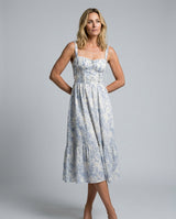Fleurina | Floral Sweetheart Midi Dress