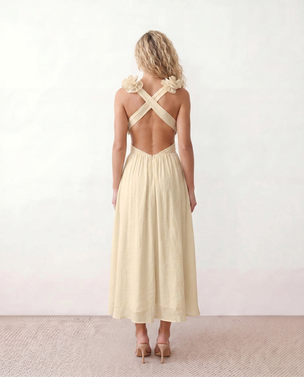 Giedre | Lace-Up A-Line Midi Dress